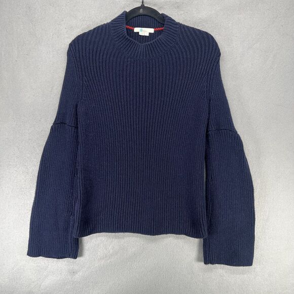 Boden Sweater Womens Xs Wool Alpaca Leah Chunky Knit Bell Sleeve Ribbed Boxy